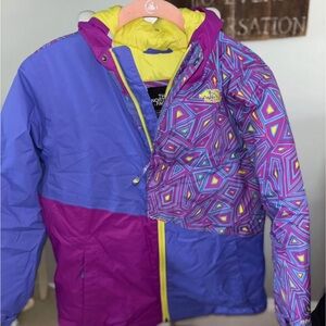 The North Face Kids Geometric Jacket - Purple and Yellow